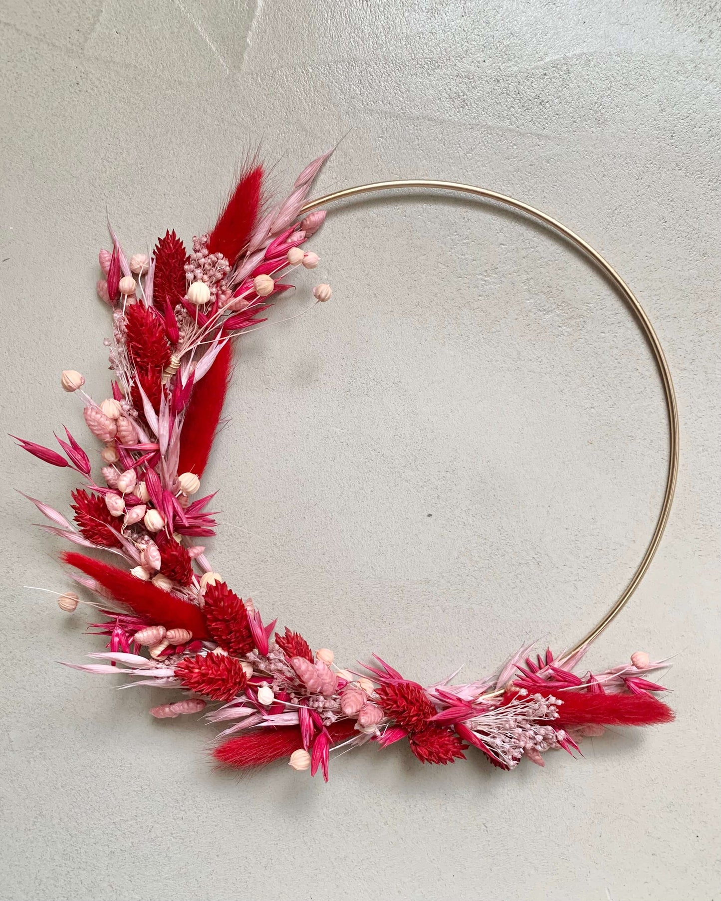 Kit DIY - Couronne murale fleurie "Rose et Bordeaux" - BelemBouture