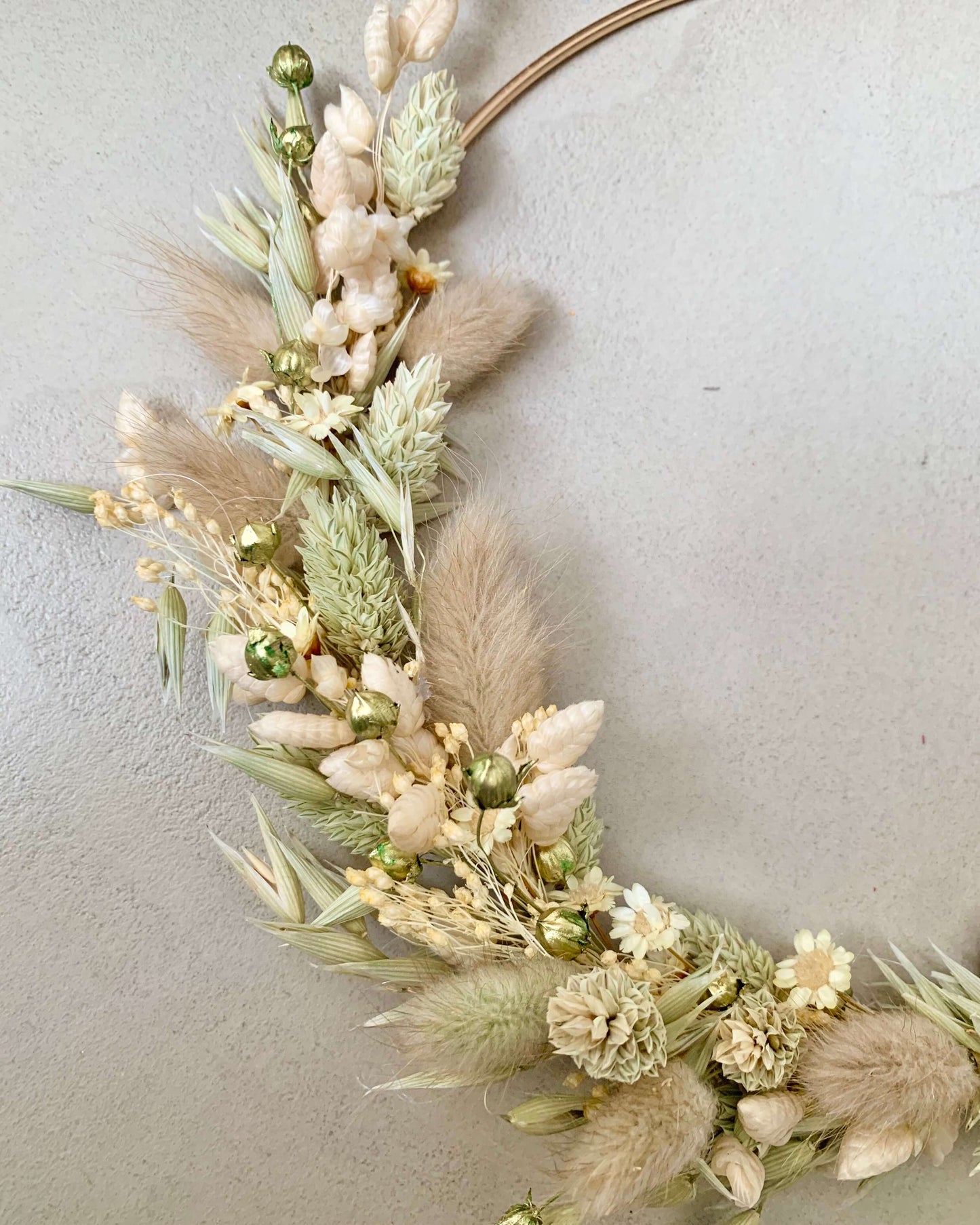 Kit DIY - Couronne murale fleurie "Olive Gold" - BelemBouture