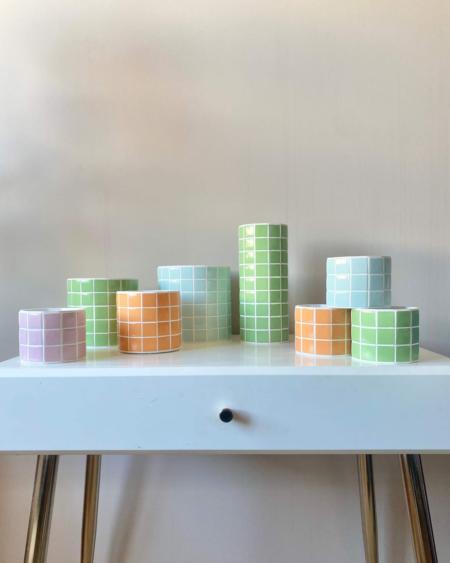 Cache-pot mosaïque "Jungle Pop" fabriqué en Alsace BelemBouture