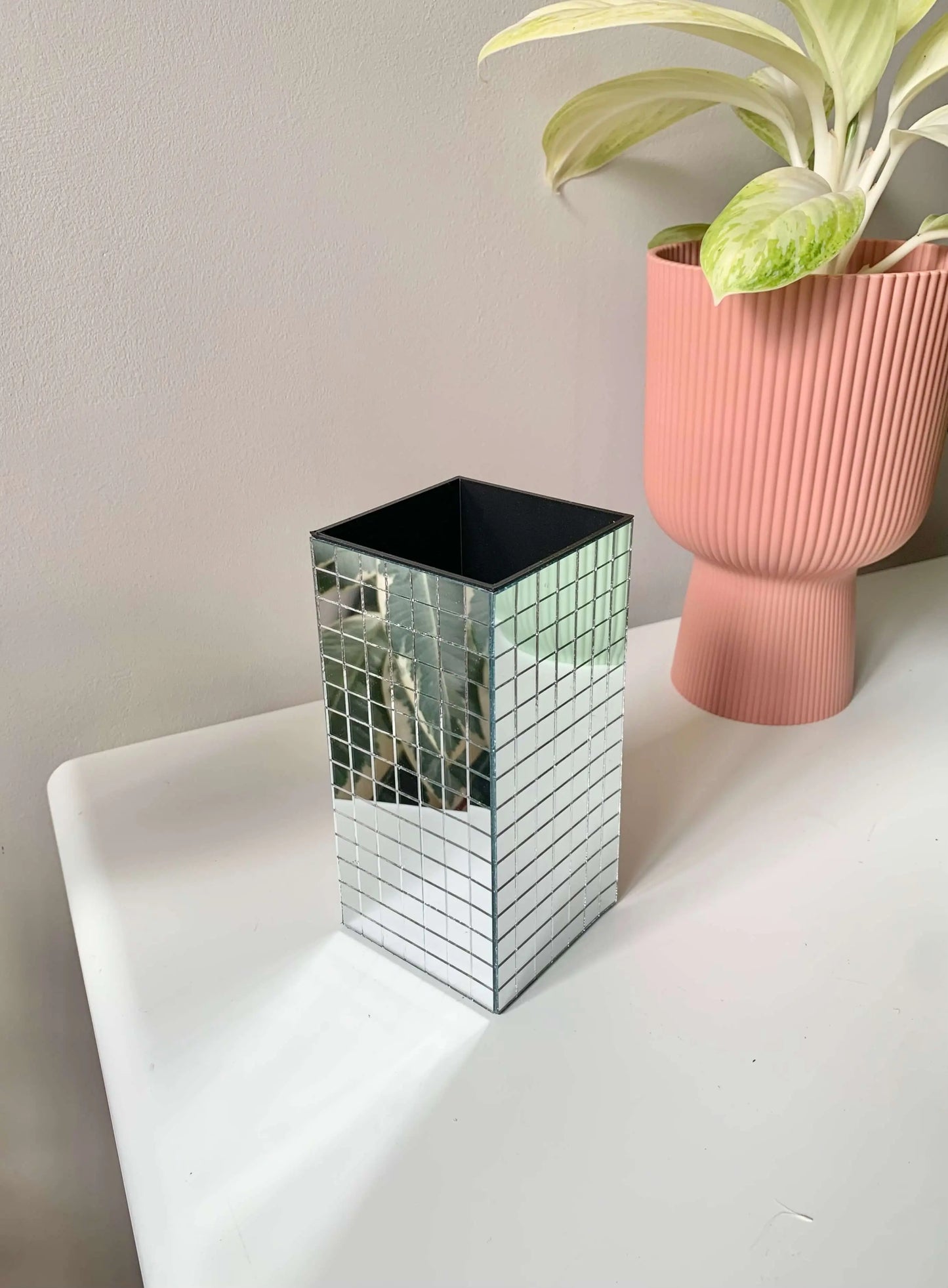 Vase design en mosaïque miroir BelemBouture